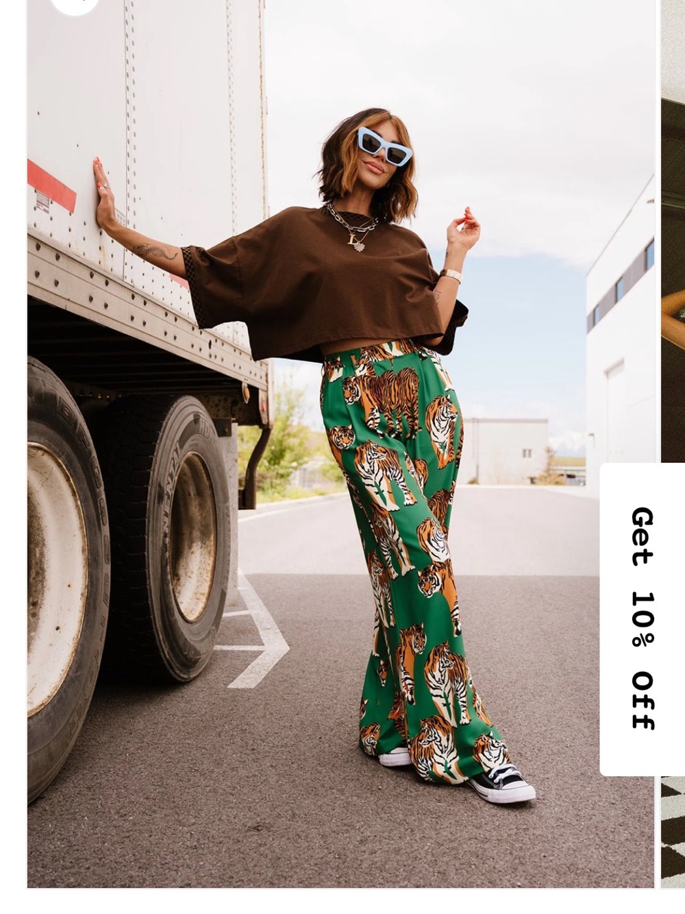 Dressed in LALA Never Taking These Off Trousers in Green Tiger Tales